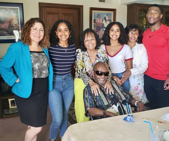 Luncheon at our home, with Paula M.(lf.), National Medical Fellowships, twins Merha & Mercy Merhzun (1st Year - University of San Francisco), The Creary's, Tsega Habte- their mom, and grandson, Theodore Martinez, student at Santa Monica College.